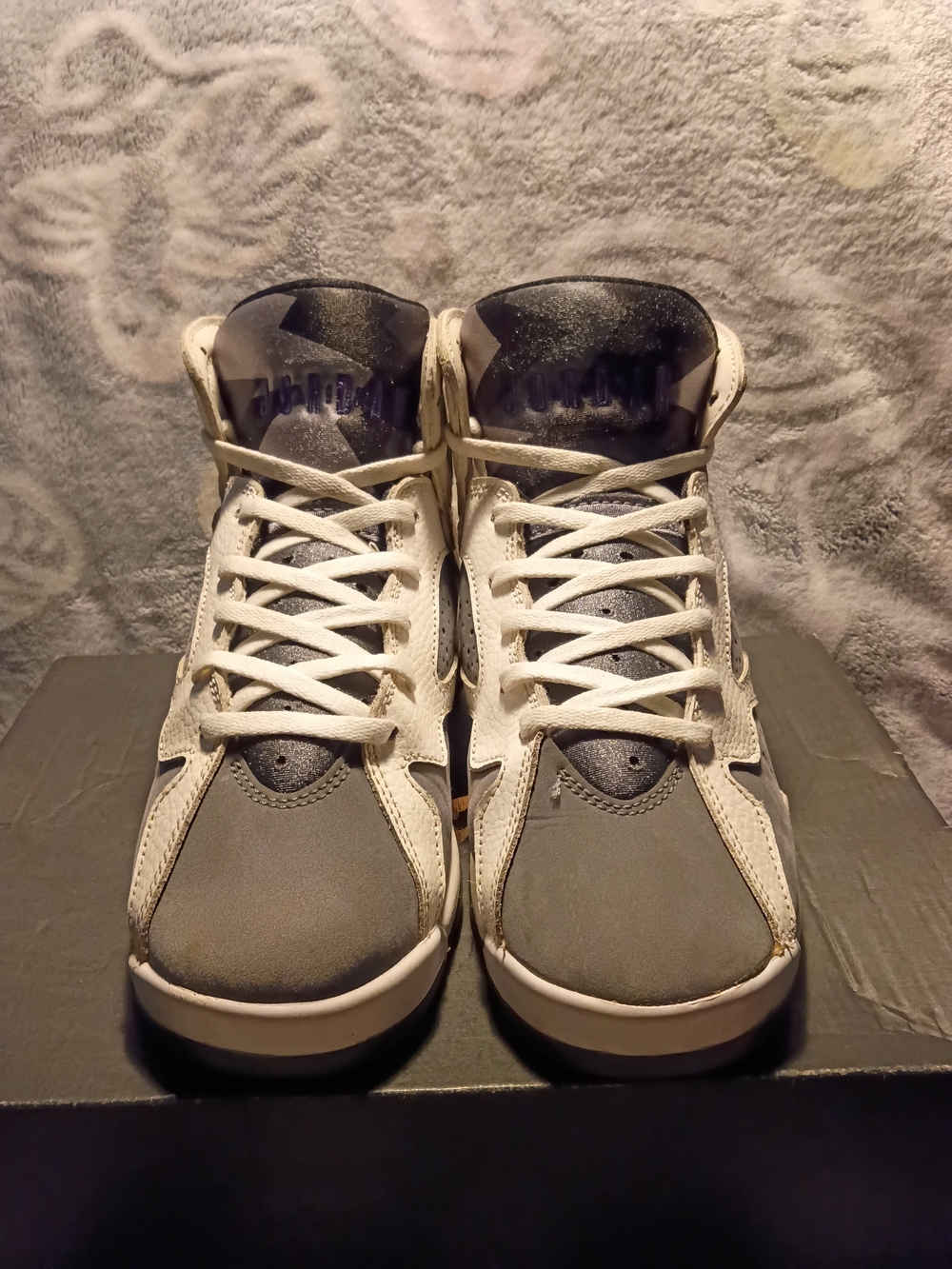 Air Jordan 7 Retro GS Flint 2021 Grey White Size 6Y/7.5W Used Replacement Box